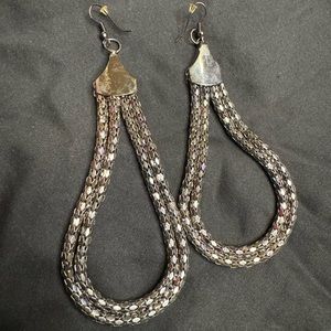 Tear Drop Earrings Gunmetal